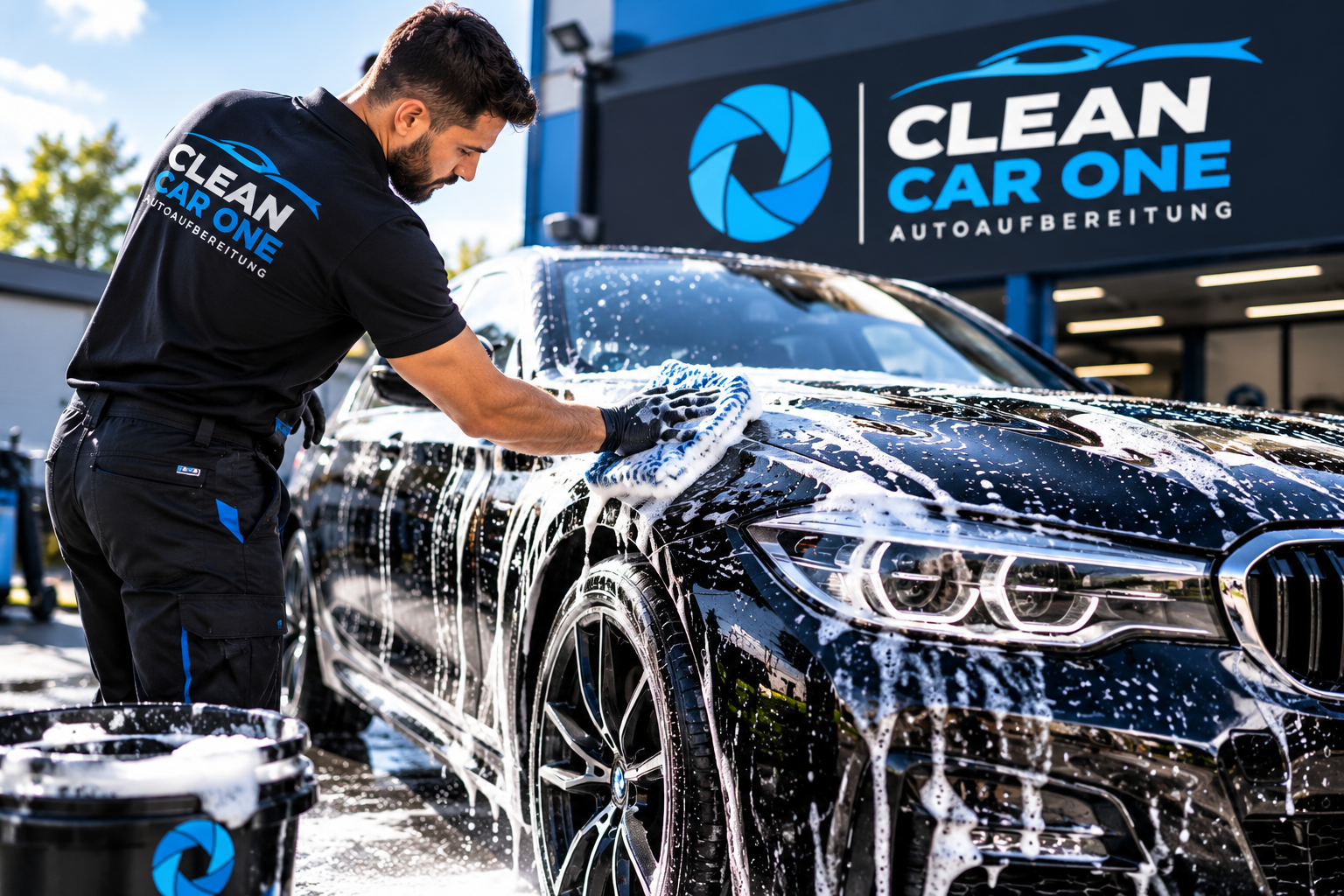 glänzender luxuswagen bei clean car one