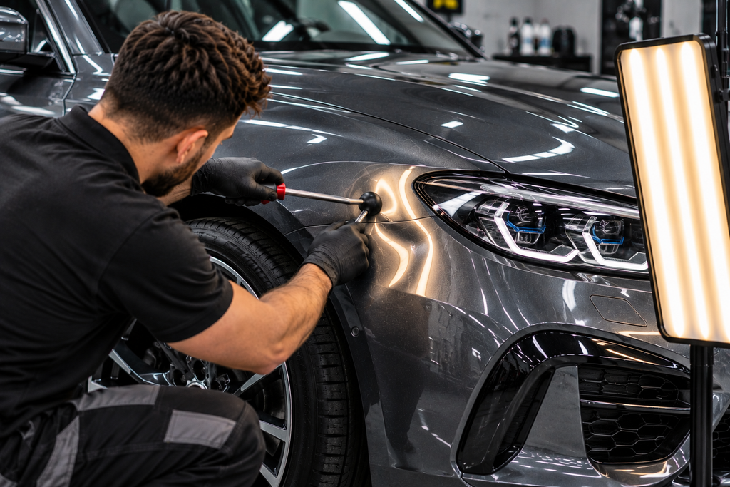 professionelle dellenreparatur am luxuswagen (1)